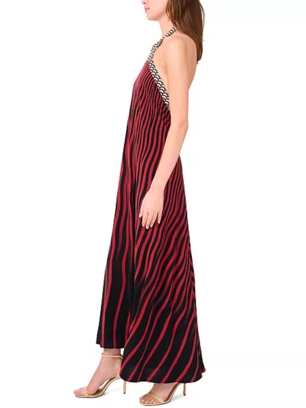 1.State Halter low back Maxi flowy Dress Summer Boho Revolve hippie Sz Small